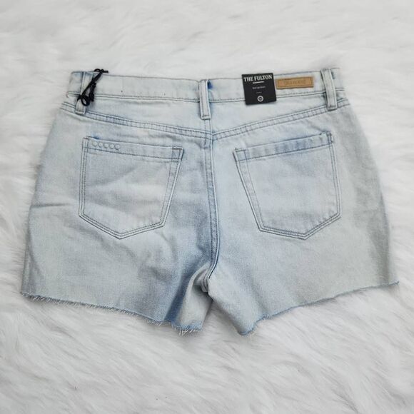 Blank NYC Women’s Light Blue The Fulton Roll Up Cotton Denim Shorts Size 28 - Picture 2 of 7